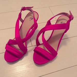 H&M Sandals Heels in bright Pink